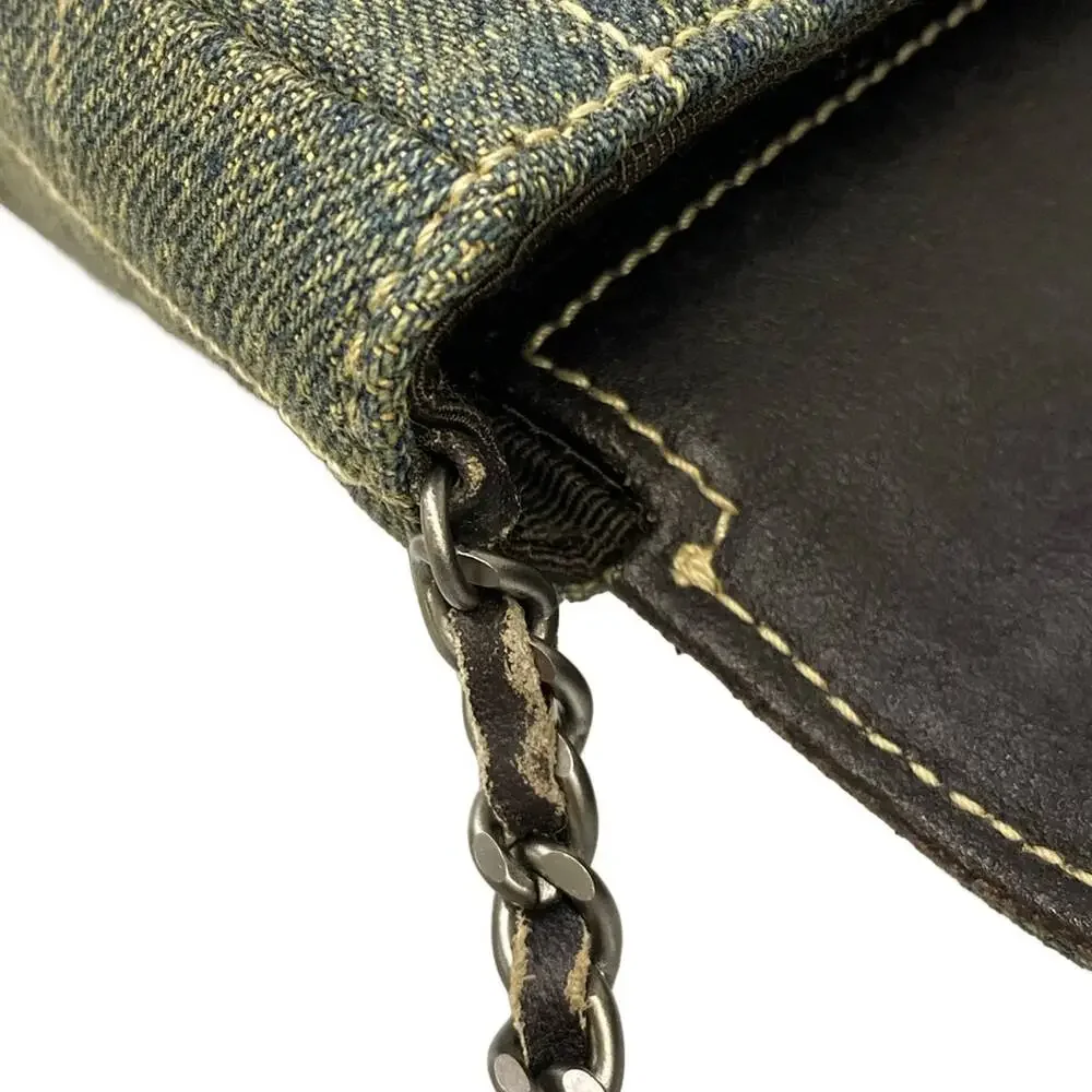Chanel Chocolate Bar Shoulder Bag Navy Black